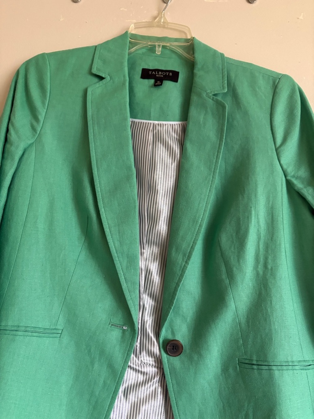 Talbots linen Single-Button Blazer - Picture 2 of 13
